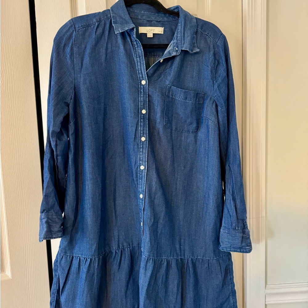 LOFT Blue Denim Dress